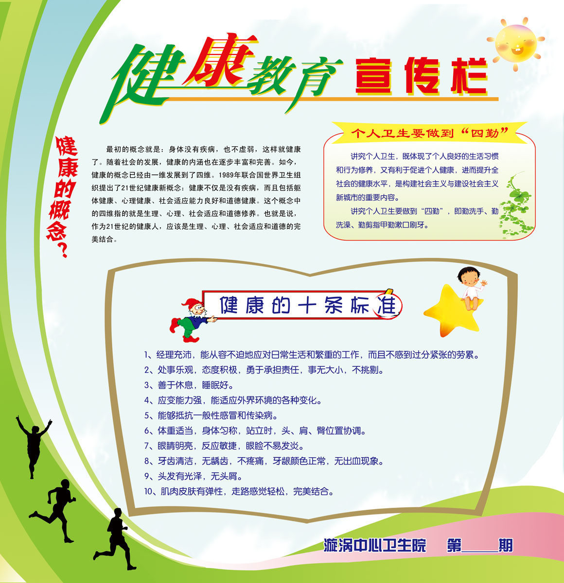 600海报印制海报展板素材190健康标准教育宣传栏个人卫生四勤