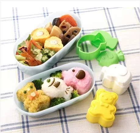 满60包邮小象小鱼小熊动物饭团DIY模具 厨房工具 创意便当3个