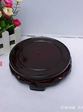 陶瓷木质旋转花瓶底座