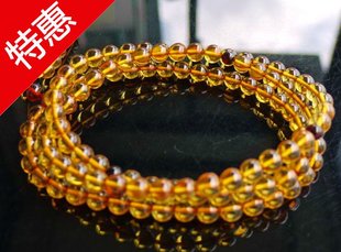 天然波罗的海琥珀吊坠原石红金珀108子念珠佛珠手串手链特价饰品