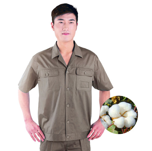 彪神521s全棉短袖男套装劳保服