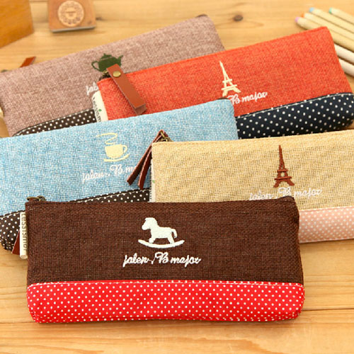 棉麻时光回忆小清新手机包文具袋