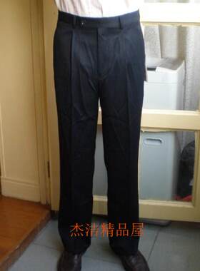 香港黑色细条纹西裤