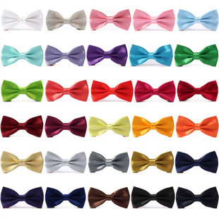 tie煲呔表演出大合唱毕业拍照 bow 纯色领结 男女新郎伴郎蝴蝶结