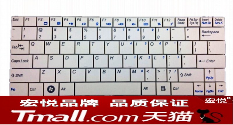 适用微星 MSI U100 U100X N110 U160 U123 U90 笔记本键盘 白色