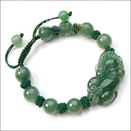 缅甸油青光面貔貅编制a货翡翠