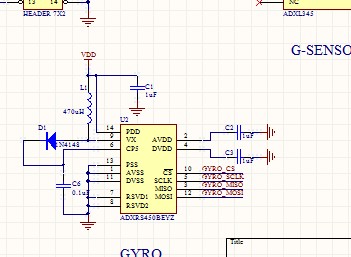 角度传感器ADXRS450原理图 ADXL345加速度传感器ADXRS450 ADXL345