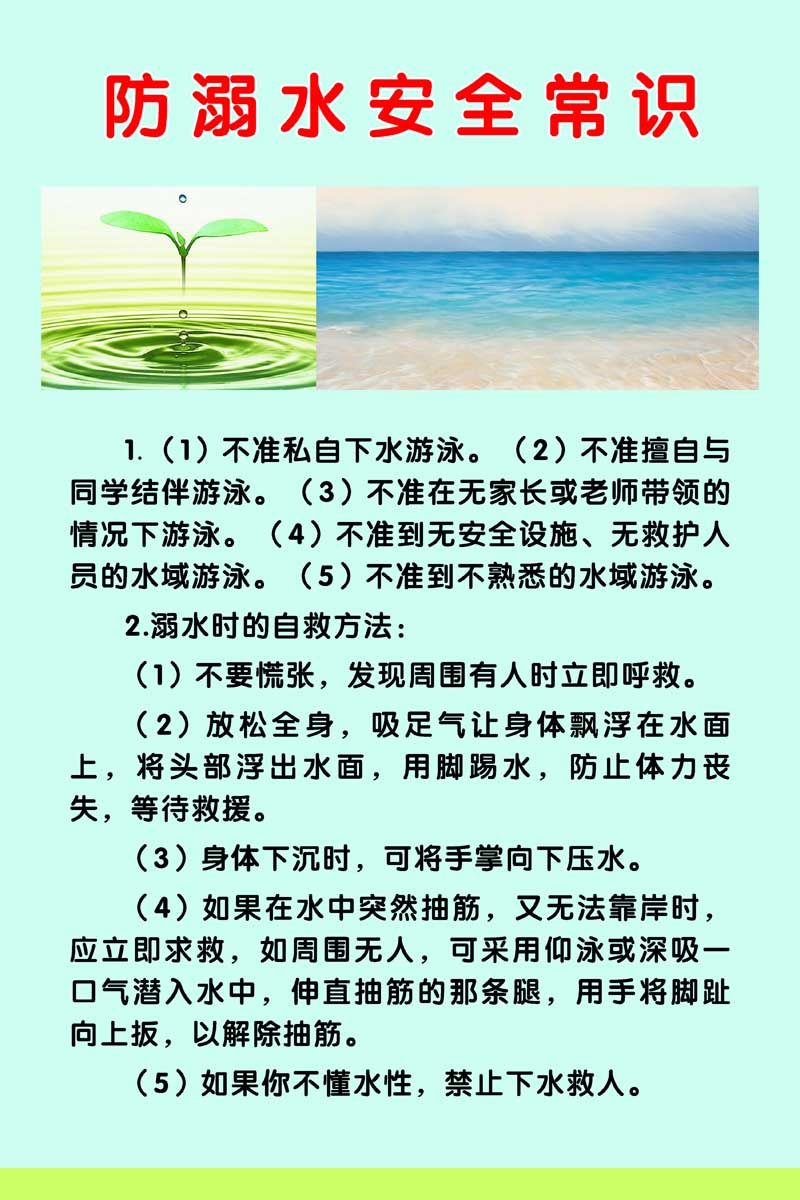 海报印制210海报展板素材(制作)3093中小学生防溺水安全常识