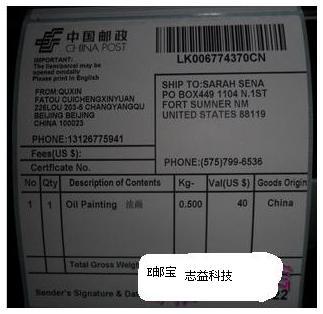 热敏标签纸100*100*500 中国邮政E邮宝专用斑LP2844递四方