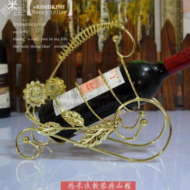 包邮新高级镀金欧式时尚创意酒架铁艺葡萄酒架红酒架家居饰品