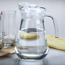 1L带盖玻璃鸭嘴壶1.3玻璃水壶带把果汁壶扎壶扎啤壶冷水壶定制LOG