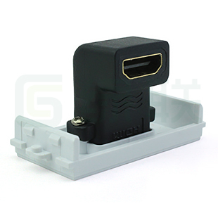 hdmi面板 免焊接支持1080P 1.4 90度弯头 适用工程布线 墙插 绿联