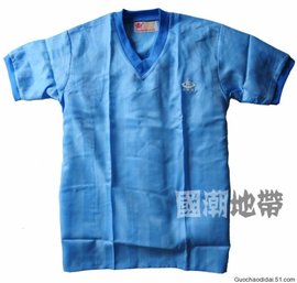 经典国货梅花牌，复古运动服足球服套装，(深蓝色)库存