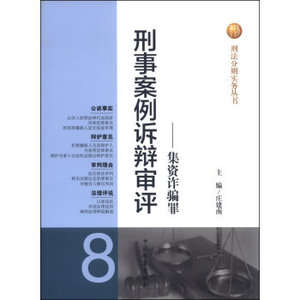 正版 刑事案例诉辩审评8：集资诈骗罪 庄建南 中国检察出版社 9787510209871