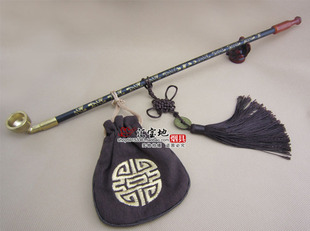 传统烟斗 老式旱烟袋烟袋锅 铜烟锅玛瑙嘴 手工实木加长烟袋杆