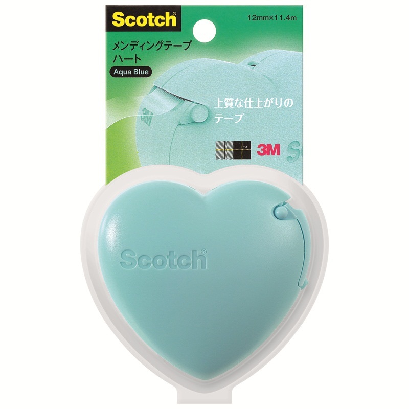 3MScotch思高心形胶带座 爱心胶带切割器 胶台送隐形胶带 水蓝色