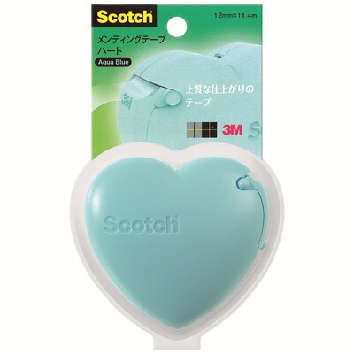 3MScotch思高心形胶带座 爱心胶带切割器 胶台送隐形胶带 水蓝色