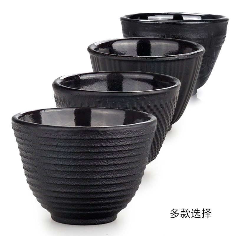 铁杯日本铸铁壶老武士铁杯手工铸铁杯日本南部铸铁茶杯复古铁茶具