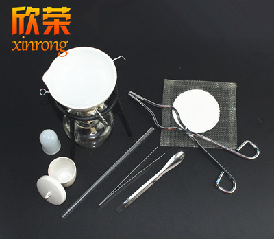 蒸发结晶 加热套装 蒸发皿酒精灯三角架石棉网 化学实验用