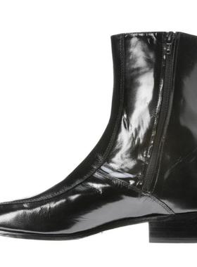 美国直邮NUNN BUSH 男鞋软皮靴拉链中筒靴欧美黑色靴子145356