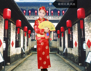 北京胡同演出服装喜庆唐装前门情思大碗茶舞蹈服 女扮男装少爷服