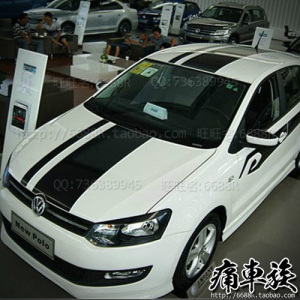 2014大众新POLO拉条车贴拉花 GTI车身贴纸 装饰改装贴朗贴行朗逸
