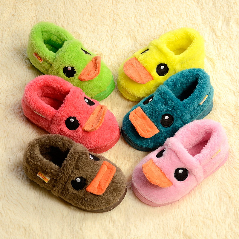Chaussons enfants en suède pour hiver - semelle caoutchouc - Ref 1015173 Image 1