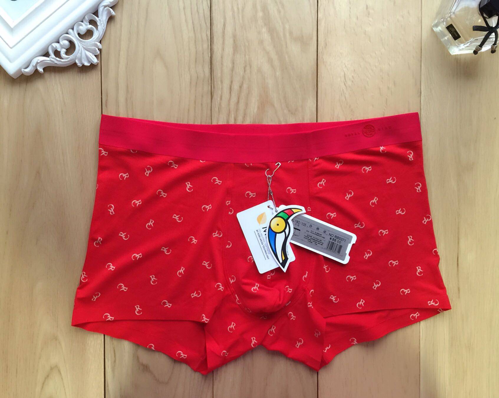 法国啄木鸟新男士平角内裤纯棉舒适莫代尔四角性感透气短裤头潮