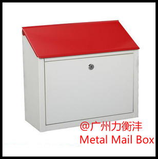 挂式信报箱 家庭信报箱 铁烤漆报纸箱 出口信报箱 白色红盖定制