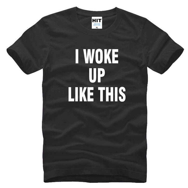 2016新款男式t恤 碧昂丝 i woke up like this beyonce 简约字母