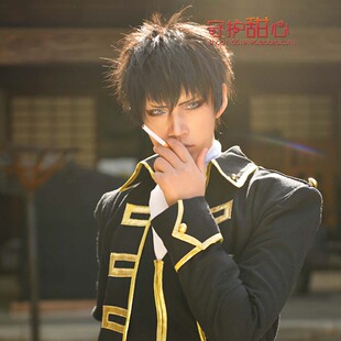 甜心家银魂土方十四郎cos服云雀奥村格雷/黑色反翘cosplay假发