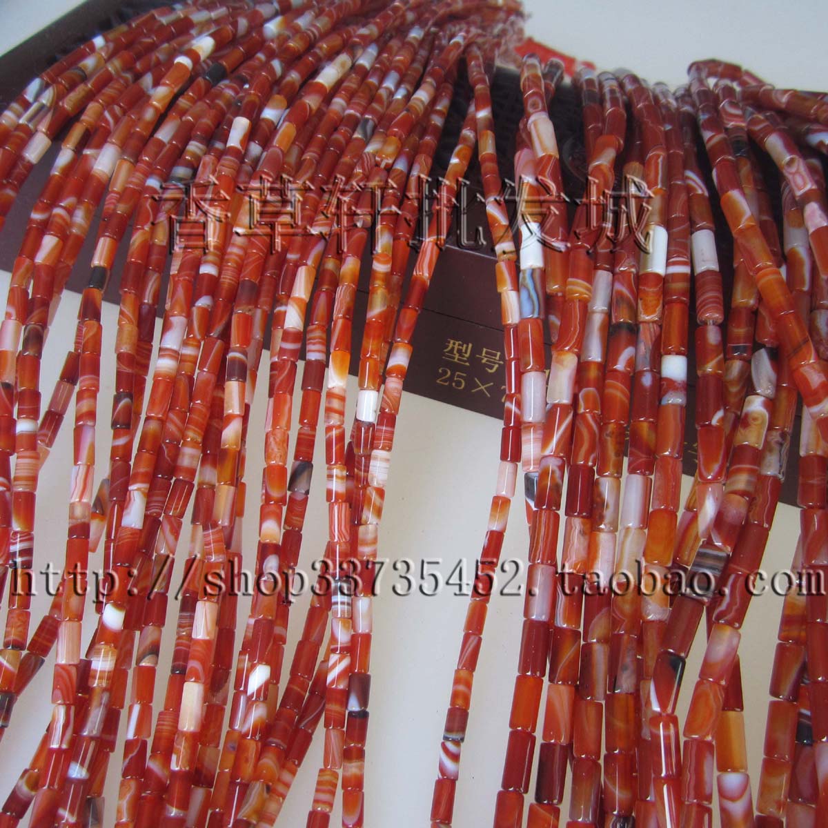 diy头饰步摇花纹玛瑙圆柱散珠