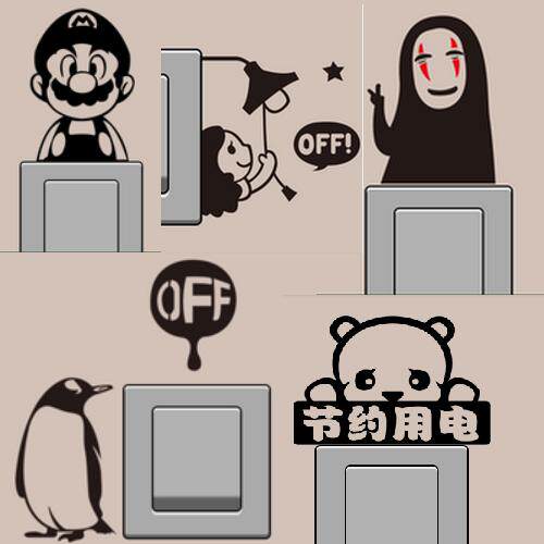 卡通动物开关贴纸热销人物动漫墙贴画客厅儿童房间个性创意贴定制在类目 家居饰品, 贴饰, 开关贴中 - 来自Buy2taobao.com提供专业的淘宝代购服务