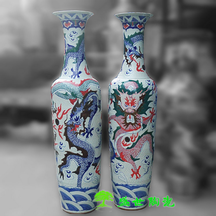 景德镇手绘开业摆件落地大花瓶