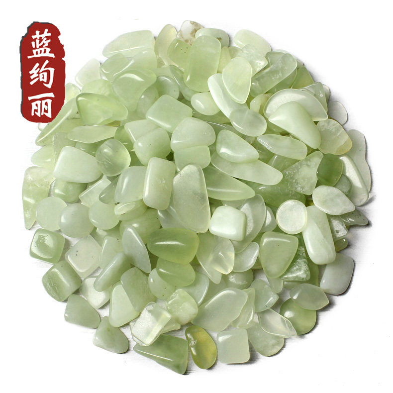 蓝绚丽岫玉碎石原料 植物盆栽玉石 鱼缸铺底石头材料