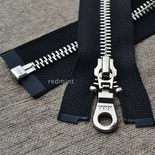 高档5 上衣毛衣卫衣棉服门襟用黑580 YKK拉链亮银单头开尾外套开衫