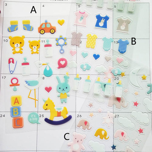 欧单新款超可爱pvc防水奶嘴贴纸