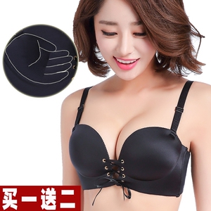 特价无痕无钢圈手掌聚拢文胸内衣调整厚杯亚当LB性感绑带胸罩