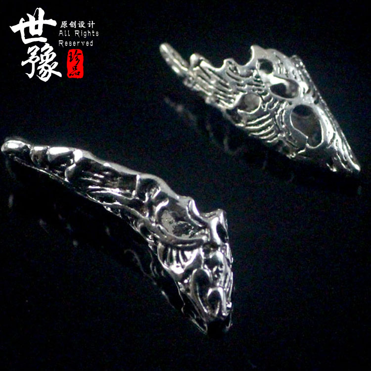 DIY狼狗牙尖套藏银狼图腾牙套牙尖复古狼牙尖套 熊牙藏獒牙齿套