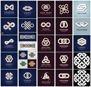 矢量设计素材 结绳图案凯尔特结打结绳子LOGO标志 EPS格式25P
