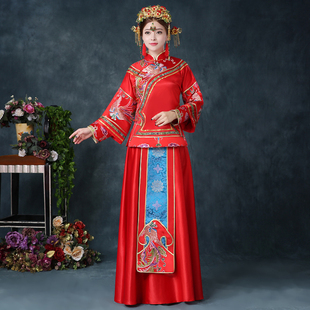 新款秀禾服新娘礼服红色中式复古敬酒服嫁衣结婚旗袍秀和服龙凤褂