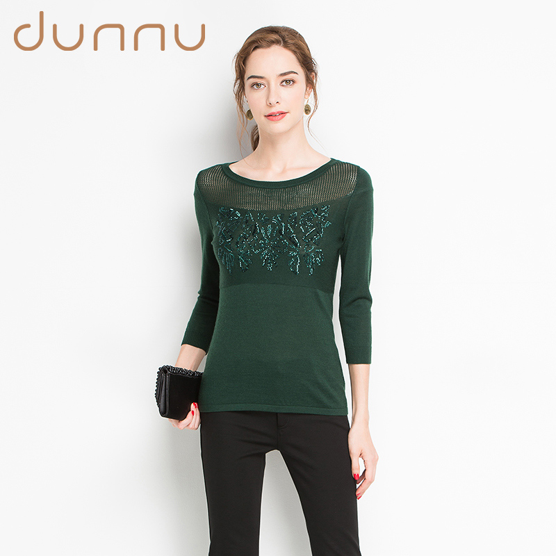 DUNNU¶ØÅ«ÕëÖ¯ÉÀÅ® 2017Çï¼¾ÐÂÆ·Ê±ÉÐÁÁƬԲÁ쳤ÐäëÒÂDF1-70511