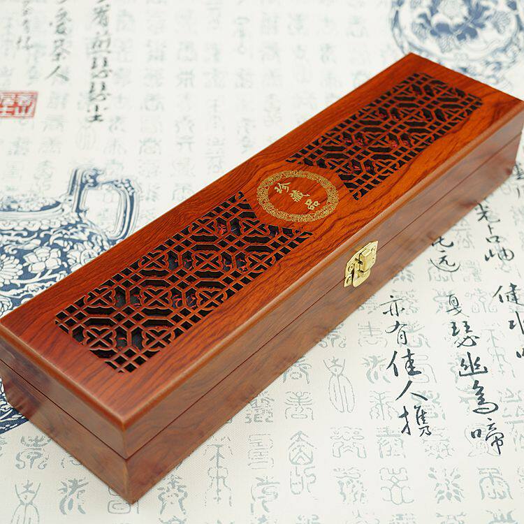 小叶紫檀花梨木质首饰包装盒复古毛笔玉器玉石手链珠宝首饰盒项链