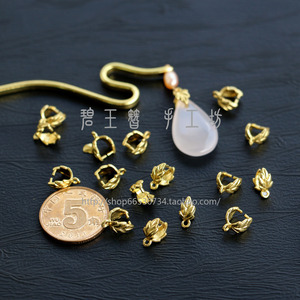 碧玉簪 发簪DIY 纯铜叶子扣*翡翠扣*瓜子扣9*6mm 吊坠配件包扣