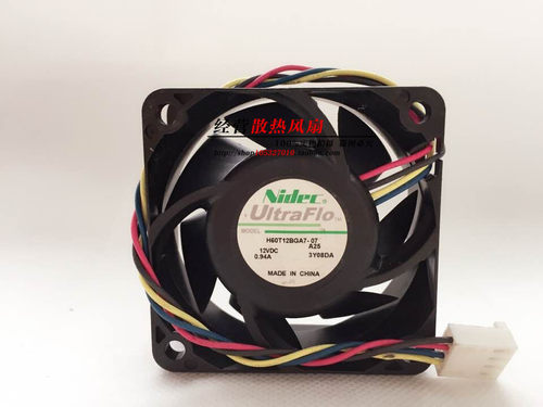 原装正品NIDEC 6CM 6025 12V 0.94A大风量4线风扇H60T12BGA7-07
