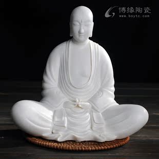 德化白瓷传统禅意人物雕塑摆件 静 家居佛堂工艺品摆件