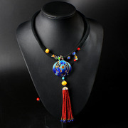 Very exquisite Thai products limited burning Blue Bird accessories long Lapis fringe sweater chain necklace