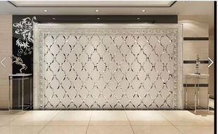 武汉定制餐厅墙烤漆钢化艺术玻璃电视餐厅背景墙桌面白花黑底角花