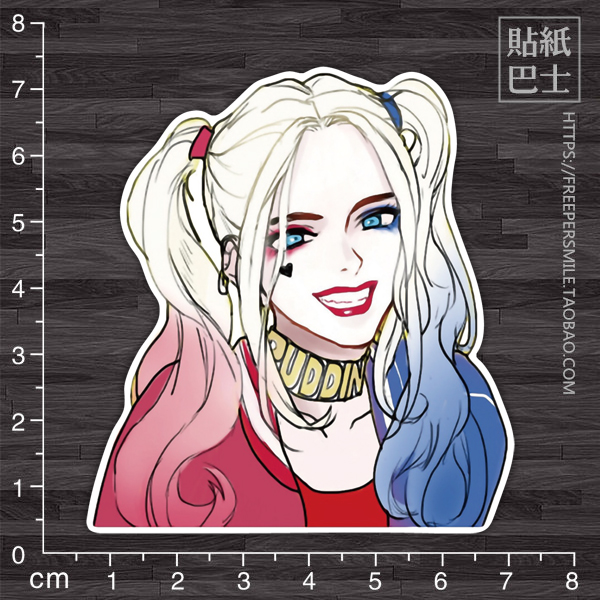 小丑女卡通行李箱拉杆箱旅行箱贴纸车贴手机贴纸墙贴防水 z111