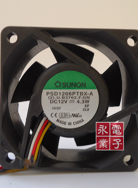 原装台湾建准SUNON散热风扇 6025 PSD1206PTBX-A DC12V 4.3W